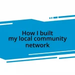 How I built my local community network