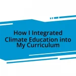 How I Integrated Climate Education into My Curriculum