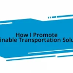 How I Promote Sustainable Transportation Solutions