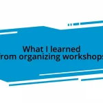 What I learned from organizing workshops